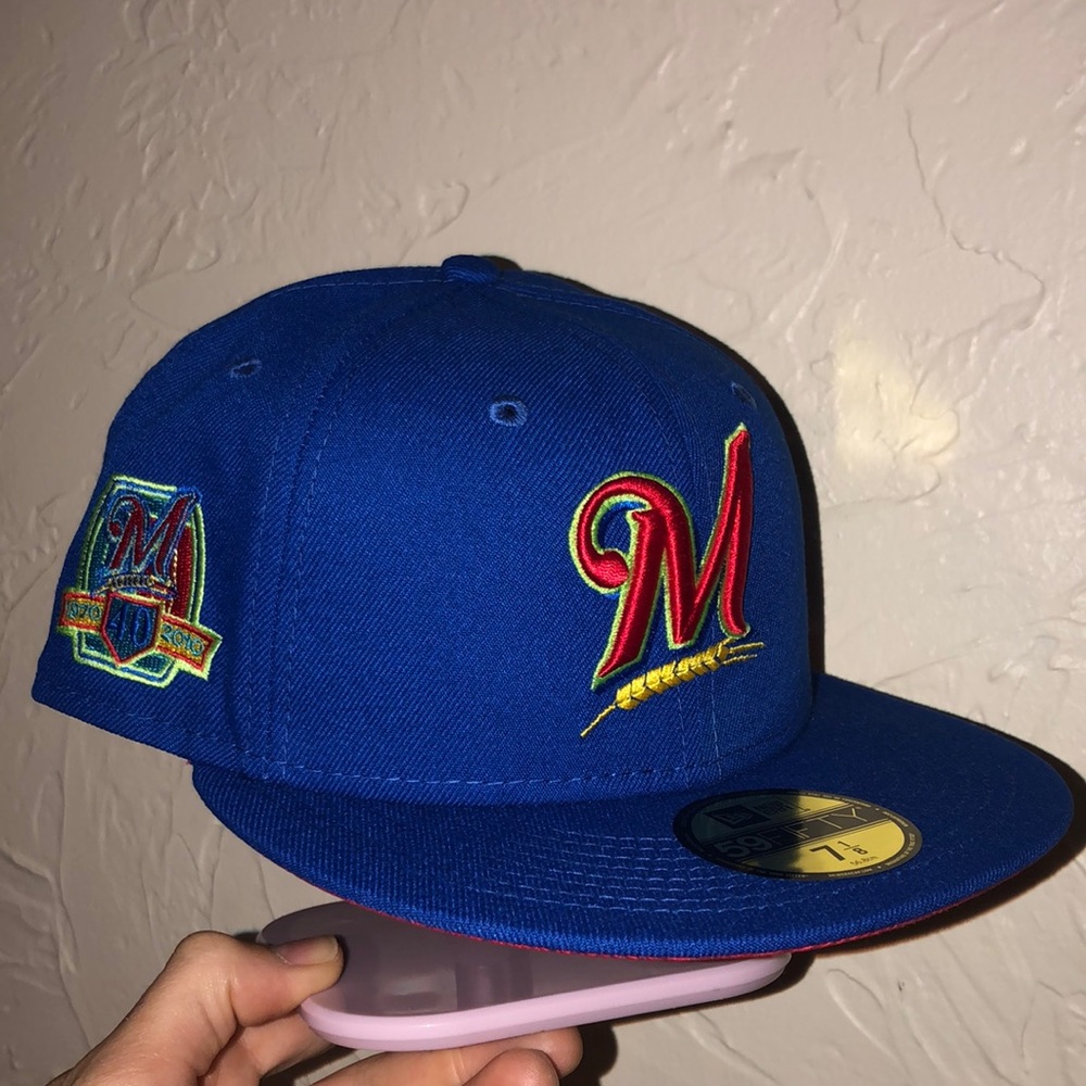 Lids hat drop exclusive Milwaukee brewers “40th anniversary “ side patch 3-D clr